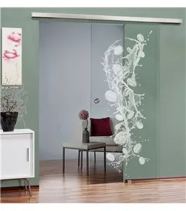 Glasschiebetür SLIM-LINE Kaffeebohnen II Gelasert Auf Klarglas