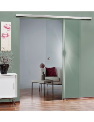 Glasschiebetür SLIM-LINE Blend Gelasert Auf Klarglas