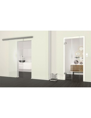 Glasschiebetür SLIM-LINE Blend Gelasert Auf Klarglas