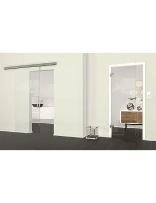 Glasschiebetür SLIM-LINE Europa Gelasert Auf Klarglas