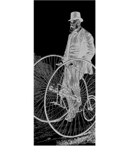 Glasschiebetür SLIM-LINE Vintage Bike Gelasert Auf Klarglas