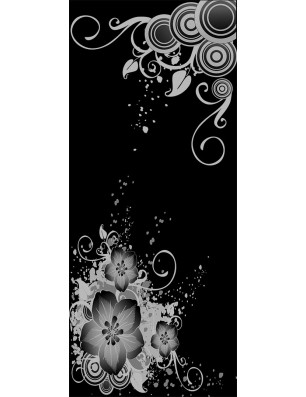Glasschiebetür SLIM-LINE Blume 11 Gelasert Auf Klarglas