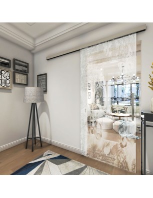 Glasschiebetür SLIM-LINE Vintage flowers Gelasert Auf Klarglas