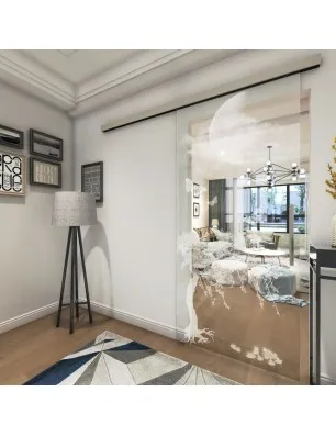 Glasschiebetür SLIM-LINE Night Gelasert Auf Klarglas