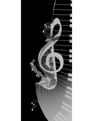 Glasschiebetür SLIM-LINE Piano Gelasert Auf Klarglas