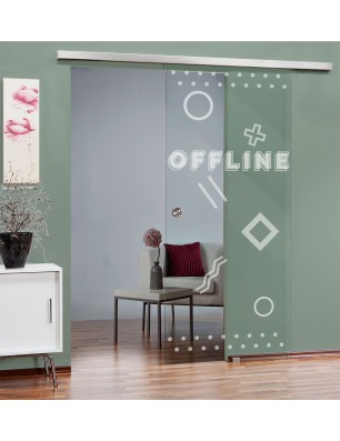 Glasschiebetür SLIM-LINE Gamer Gelasert Auf Klarglas