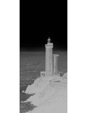 Glasschiebetür SLIM-LINE Leuchtturm 3 Gelasert Auf Klarglas