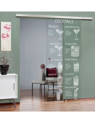 Glasschiebetür SLIM-LINE Cocktails Gelasert Auf Klarglas