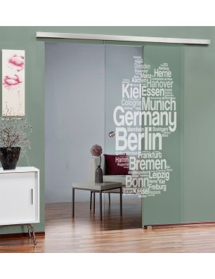 Glasschiebetür SLIM-LINE Germany Gelasert Auf Klarglas