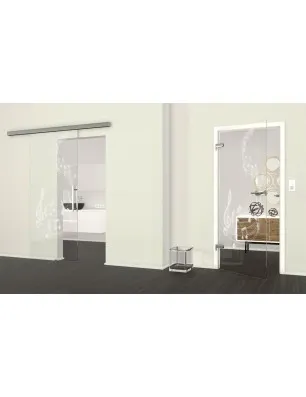 Glasschiebetür SLIM-LINE Musik Gelasert Auf Klarglas