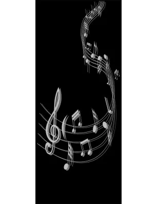 Glasschiebetür SLIM-LINE Musik Gelasert Auf Klarglas