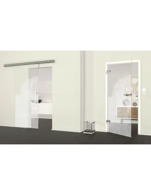 Glasschiebetür SLIM-LINE Elefant 3 Gelasert Auf Klarglas