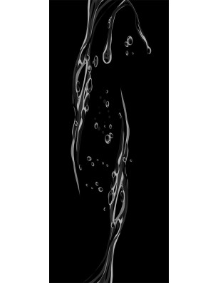 Glasschiebetür SLIM-LINE Wasser 3 Gelasert Auf Grauglas