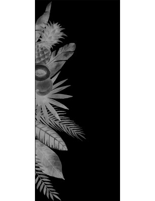 Glasschiebetür SLIM-LINE Tropical II Gelasert Auf Grauglas
