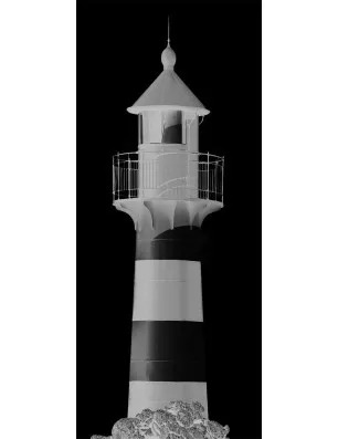 Glasschiebetür SLIM-LINE Leuchtturm 2 Gelasert Auf Grauglas