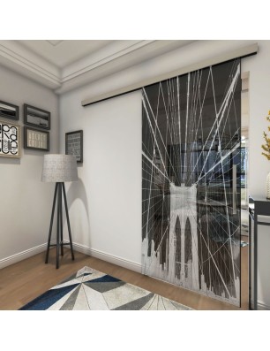 Glasschiebetür SLIM-LINE Brooklyn Gelasert Auf Grauglas