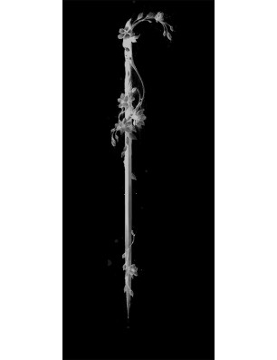 Glasschiebetür SLIM-LINE Floral Schwert Gelasert Auf Grauglas