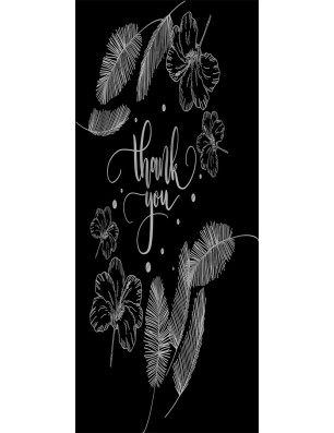 Glasschiebetür SLIM-LINE Thank You Gelasert Auf Grauglas