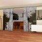 Glasschiebetür SLIM-LINE Wald Gelasert Auf Grauglas Glasschiebetür SLIM-LINE Wald Gelasert Auf Grauglas