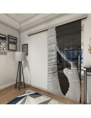 Glasschiebetür SLIM-LINE Rüssel Gelasert Auf Grauglas