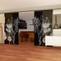Glasschiebetür SLIM-LINE Blume 7 Gelasert Auf Grauglas Glasschiebetür SLIM-LINE Blume 7 Gelasert Auf Grauglas