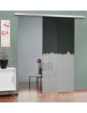 Glasschiebetür SLIM-LINE Sichtschutz Gelasert Auf Grauglas