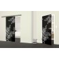 Glasschiebetür SLIM-LINE Japan Garden Gelasert Auf Grauglas Glasschiebetür SLIM-LINE Japan Garden Gelasert Auf Grauglas