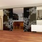 Glasschiebetür SLIM-LINE Japan Garden Gelasert Auf Grauglas Glasschiebetür SLIM-LINE Japan Garden Gelasert Auf Grauglas