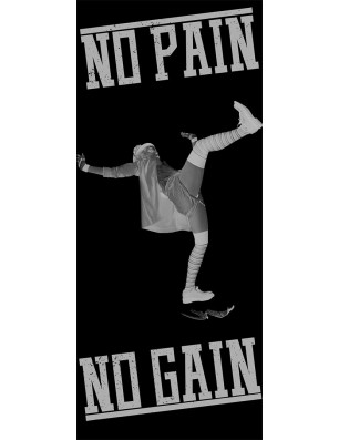 Glasschiebetür SLIM-LINE No pain No Gain Gelasert Auf Grauglas