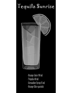 Glasschiebetür SLIM-LINE Tequila Sunrise Gelasert Auf Grauglas