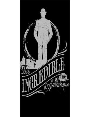 Glasschiebetür SLIM-LINE Mr. Incredible Gelasert Auf Grauglas