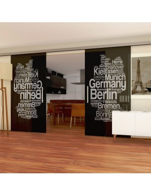 Glasschiebetür SLIM-LINE Germany Gelasert Auf Grauglas