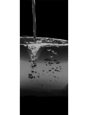 Glasschiebetür SLIM-LINE Wasser 2 Gelasert Auf Grauglas