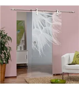 Glasschiebetür PIPE-LINE Pusteblume II Gelasert Auf Klarglas