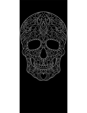 Glasschiebetür PIPE-LINE Skull 3 Gelasert Auf Klarglas