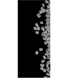Glasschiebetür PIPE-LINE Kaffeebohnen III Gelasert Auf Klarglas