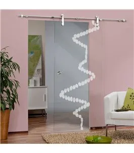 Glasschiebetür PIPE-LINE Kaffeebohnen Gelasert Auf Klarglas