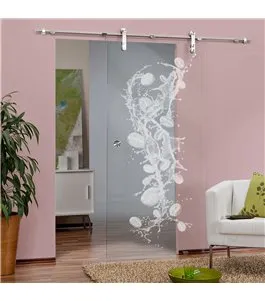 Glasschiebetür PIPE-LINE Kaffeebohnen II Gelasert Auf Klarglas