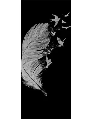 Glasschiebetür PIPE-LINE Phönix II Gelasert Auf Klarglas