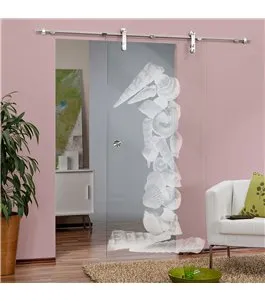 Glasschiebetür PIPE-LINE Muscheln I Gelasert Auf Klarglas