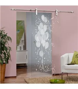 Glasschiebetür PIPE-LINE Balong Gelasert Auf Klarglas