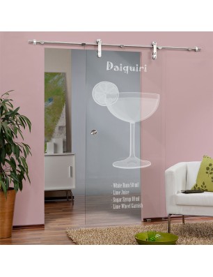 Glasschiebetür PIPE-LINE Daiquiri Gelasert Auf Klarglas