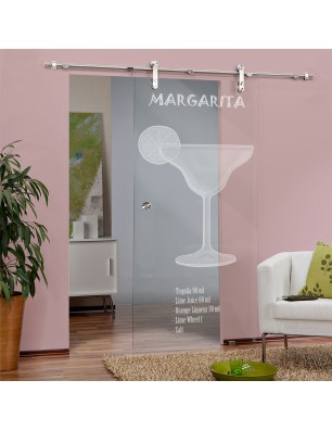Glasschiebetür PIPE-LINE Margarita Gelasert Auf Klarglas