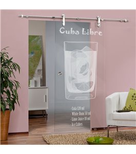 Glasschiebetür PIPE-LINE Cuba Libre Gelasert Auf Klarglas