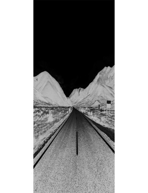 Glasschiebetür PIPE-LINE Alpenstraße Gelasert Auf Klarglas