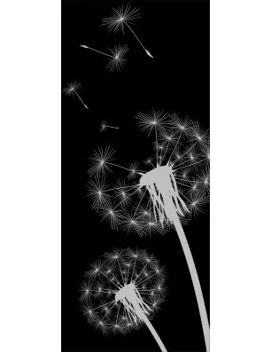 Glasschiebetür PIPE-LINE Pusteblume Gelasert Auf Klarglas