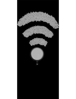 Glasschiebetür PIPE-LINE Kaffee - Wifi Gelasert Auf Grauglas