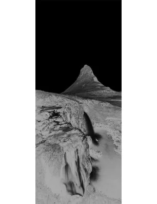 Glasschiebetür PIPE-LINE Berg Gelasert Auf Grauglas