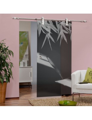 Glasschiebetür PIPE-LINE Wellness 3 Gelasert Auf Grauglas