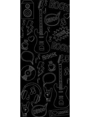 Glasschiebetür PIPE-LINE Rock and Roll Gelasert Auf Grauglas